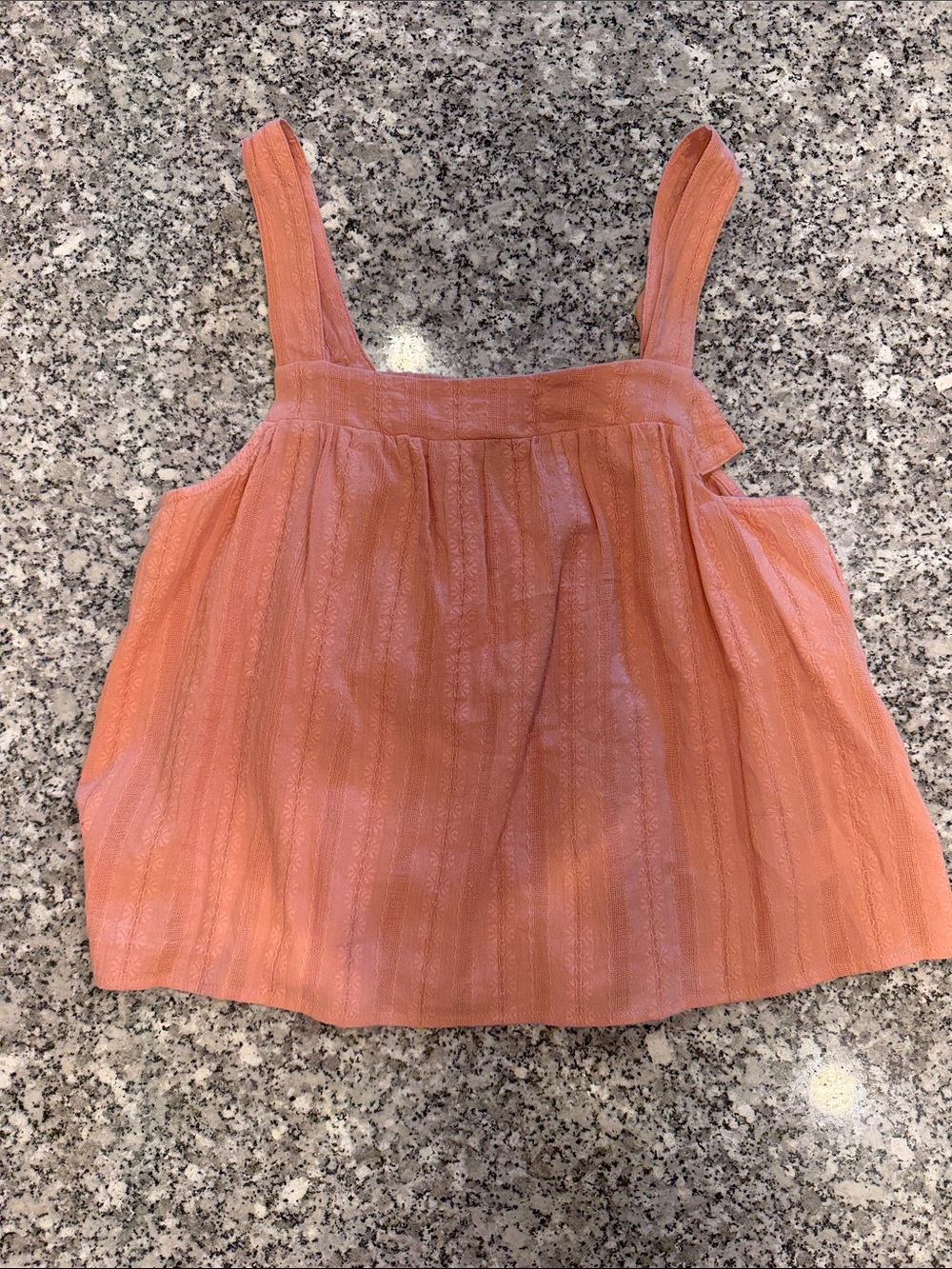 Splendid Peach Coral Tank Top with Subtle Stripe Texture